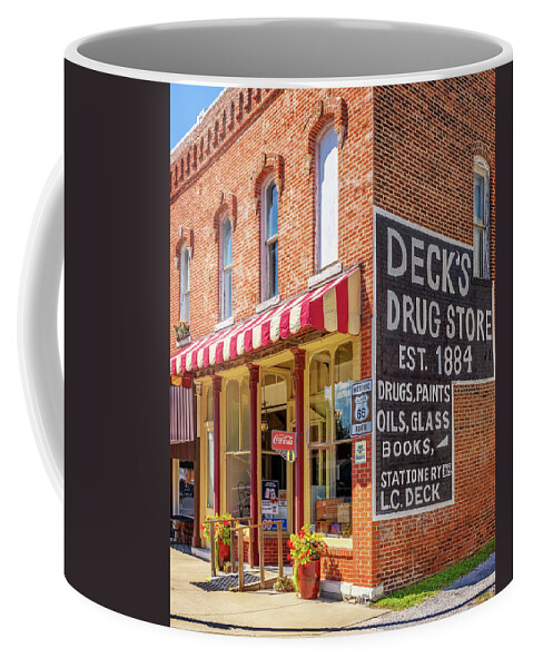 Route 66 Coffee Mug featuring the photograph Doc's Just Off 66 - Girard, Illinois - Route 66 by Susan Rissi Tregoning