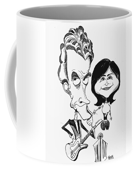 Doctor Coffee Mug featuring the drawing Doctor Who and Clara by Michael Hopkins