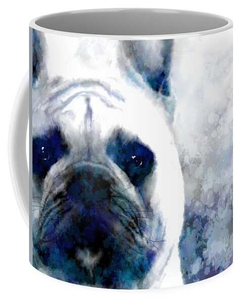 Dog Coffee Mug featuring the digital art Dog 159 Bulldog by Lucie Dumas