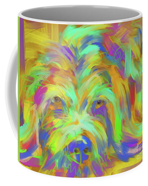Dog Coffee Mug featuring the painting Dog Matze by Go Van Kampen