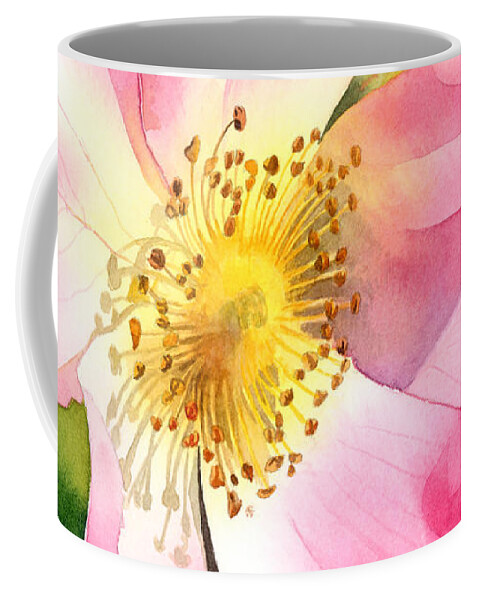 Rose Coffee Mug featuring the painting Dog Rose by Espero Art