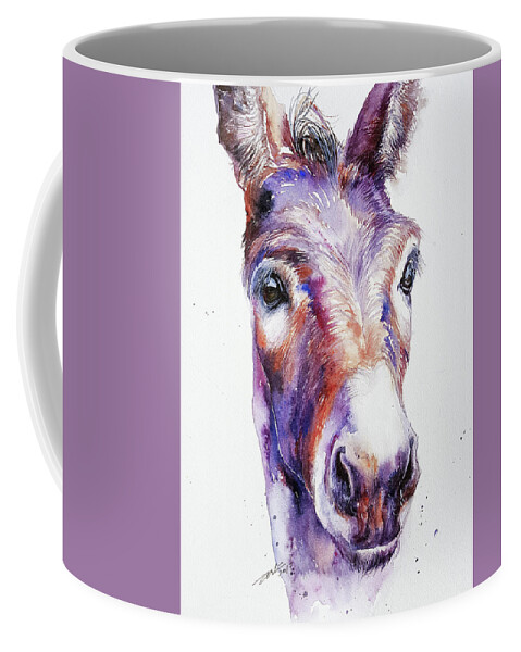 Donkey Coffee Mug featuring the painting Donkey Billy by Arti Chauhan