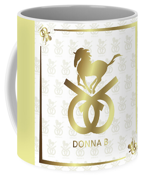 Brand Coffee Mug featuring the digital art Gold Horse by Donna Bernstein