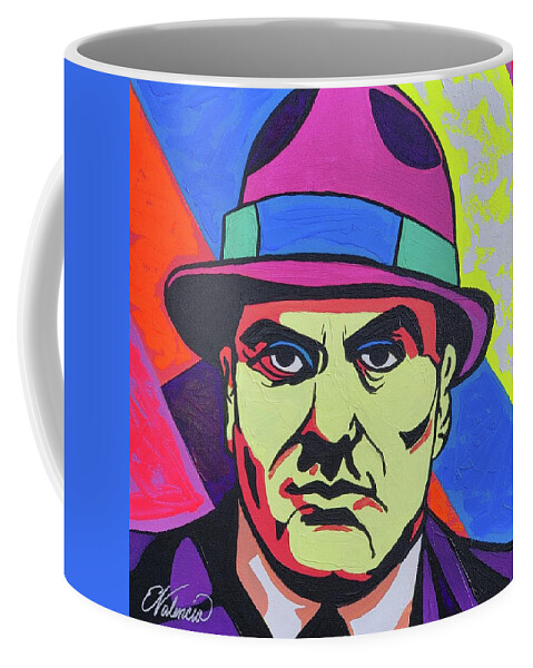  Coffee Mug featuring the painting Donny Money Bags. by Emanuel Alvarez Valencia