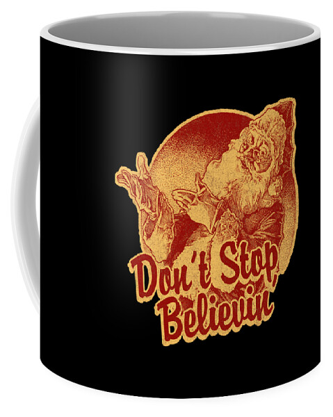 Christmas 2023 Coffee Mug featuring the digital art Dont Stop Believing in Santa Retro by Flippin Sweet Gear