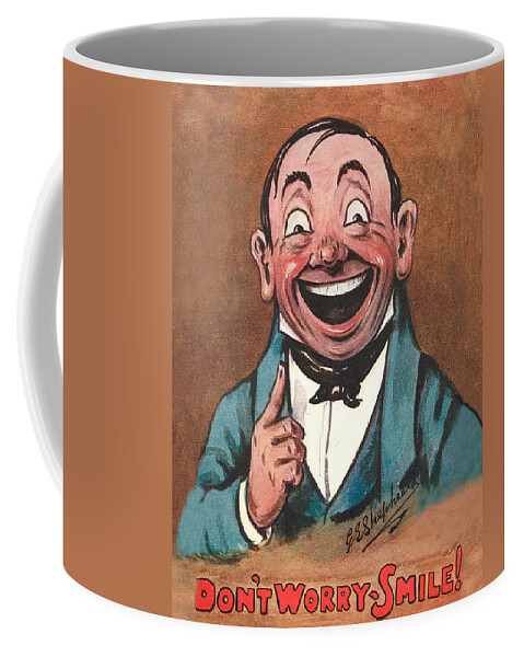 Funny Coffee Mug featuring the digital art Dont Worry, Smile by Long Shot
