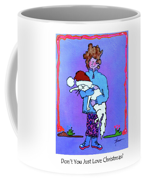 Christmas Cards Coffee Mug featuring the painting Don't You Just Love Christmas? by Adele Bower