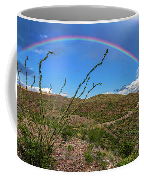 Landscape Coffee Mug featuring the photograph Double Desert Rainbow by Erin K Images