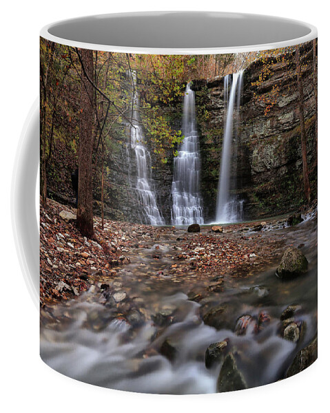 Waterfall Coffee Mug featuring the photograph Double Falls - Buffalo River Area by William Rainey