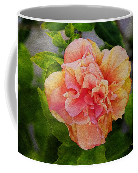 Hibiscus Coffee Mug featuring the painting Double Hibiscus Watercolor by Karrie J Butler