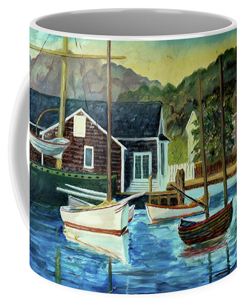 Downeast Coffee Mug featuring the painting Downeast Maine  by Joel Smith