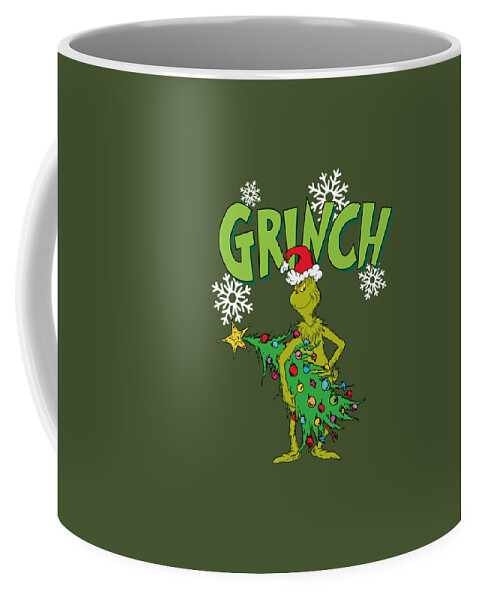 Dr. Seuss Grinch With Christmas Tree Coffee Mug by Chloe Till