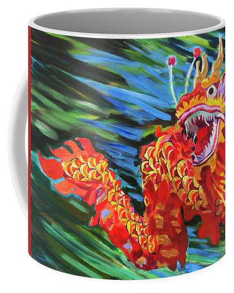 Chinese Dragon Coffee Mug featuring the painting Dragon of Oriental by Tommy Midyette