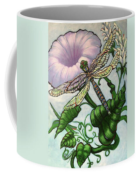 Dragonfly Coffee Mug featuring the painting Dragonfly by Jeanette Jarmon