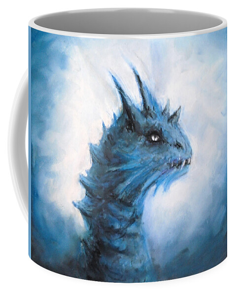 Dragon Coffee Mug featuring the painting Dragon's Sight by Jen Shearer