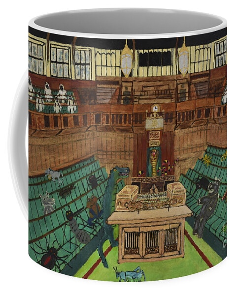 Parliament Coffee Mug featuring the painting Drain the Swamp by David Westwood