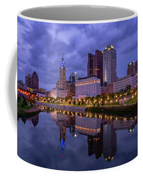 Columbus Coffee Mug featuring the photograph Dramatic Downtown by Arthur Oleary