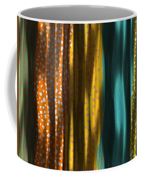 Contemporary Coffee Mug featuring the digital art Draped Patterns by Bonnie Bruno