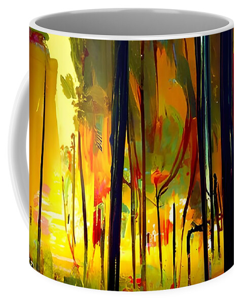 Digital Coffee Mug featuring the digital art Lyrical Forest by Beverly Read