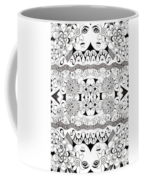 Dreaming - In The Eye Of The Beholder By Helena Tiainen Coffee Mug featuring the drawing Dreaming - In the Eye of the Beholder by Helena Tiainen
