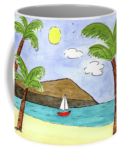 Hawaii Watercolor Coffee Mug featuring the painting Dreaming of Hawaii by Donna Mibus