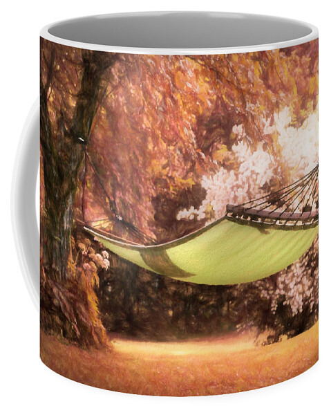 Fall Coffee Mug featuring the photograph Dreams in the Garden Fall Painting by Debra and Dave Vanderlaan