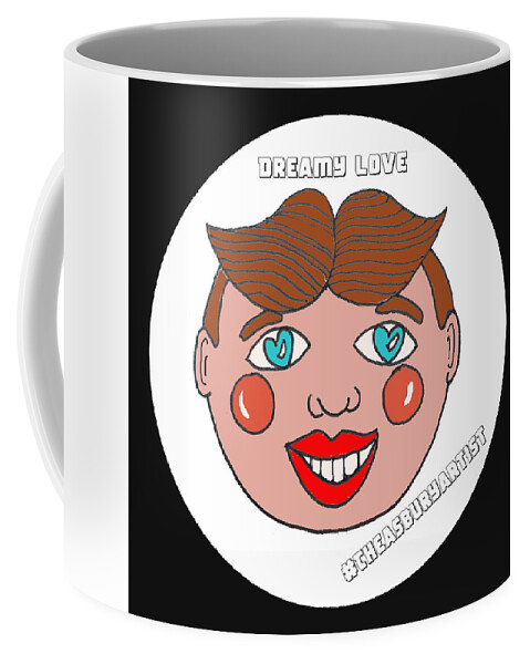 Tillie Coffee Mug featuring the drawing Dreamy Love Tillie by Patricia Arroyo
