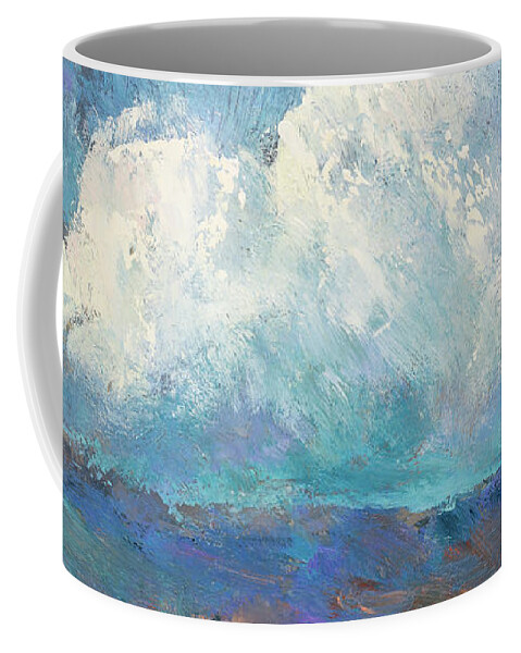 Stream Coffee Mug featuring the painting Drifting Clouds by Radha Rao