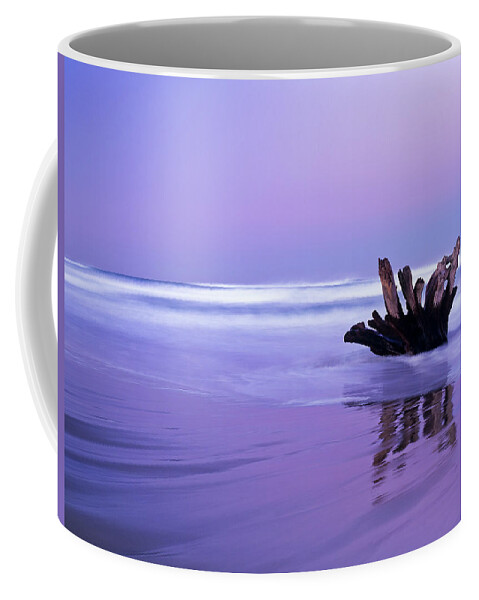 Beach Coffee Mug featuring the photograph Driftwood at Dawn by Robert Potts