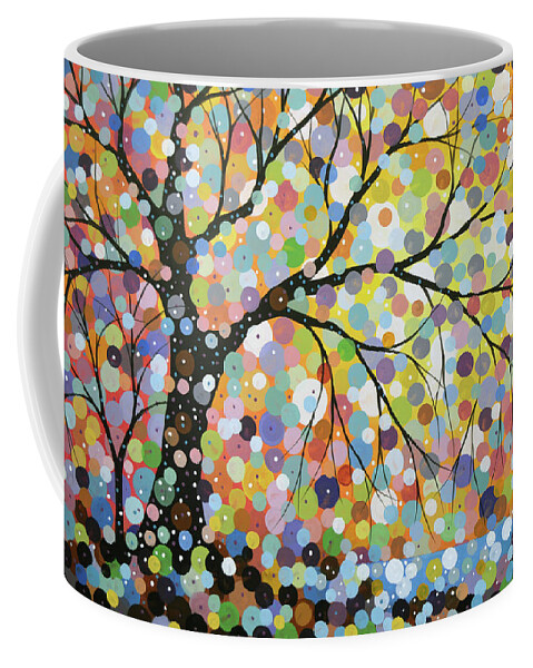 Modern Landscape Coffee Mug featuring the painting Drops of Sunshine by Amy Giacomelli