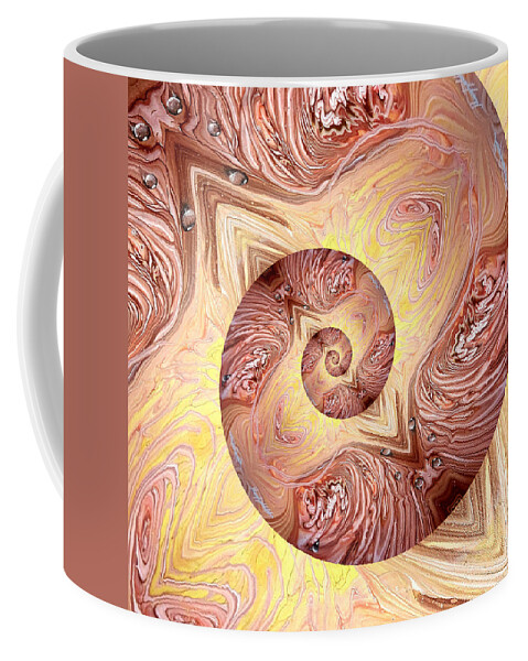 Pouring Coffee Mug featuring the digital art DROPS ON FLOWER - spiral by Themayart