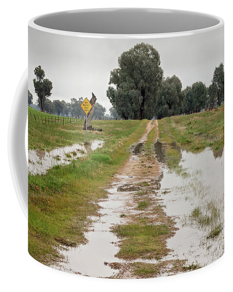 Rural Coffee Mug featuring the photograph Dry Weather Road by Linda Lees