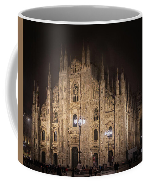 Milan Coffee Mug featuring the photograph Duomo Di Milano On A Foggy Night by Elvira Peretsman