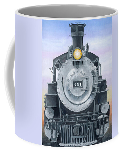 Steam Engine Coffee Mug featuring the painting Durango Train by Jerry McElroy