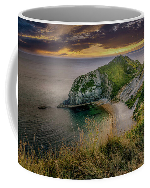 Rock Coffee Mug featuring the photograph Durdle Door Headland by Chris Boulton