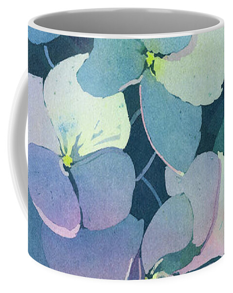Hydrangea Coffee Mug featuring the painting Dusky Hydrangea by Lois Blasberg