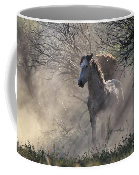 Stallion Coffee Mug featuring the photograph Dust Rays by Shannon Hastings