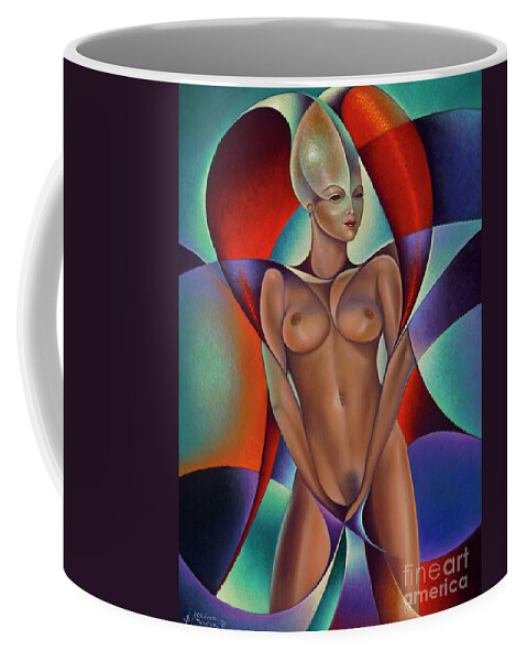Alien Coffee Mug featuring the painting Dynamic Queen II by Ricardo Chavez-Mendez