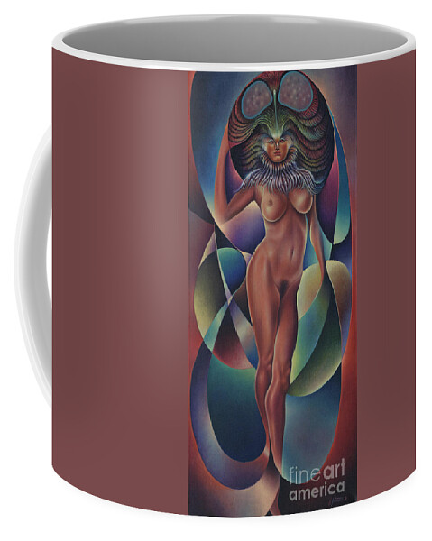 Queen Coffee Mug featuring the painting Dynamic Queen VII by Ricardo Chavez-Mendez