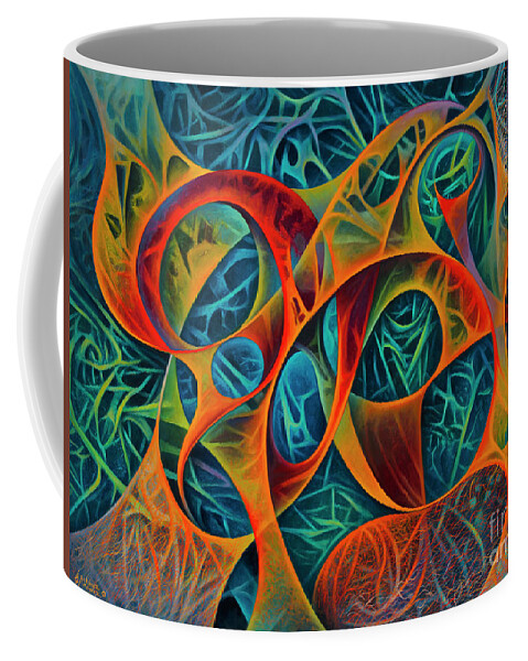 Sea Coffee Mug featuring the painting Dynamic Series #29-3D by Ricardo Chavez-Mendez