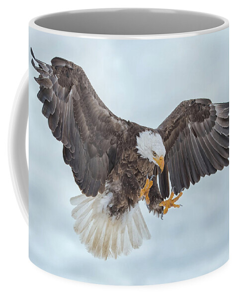 Eagle Coffee Mug featuring the photograph Eagle In the Clouds by CR Courson
