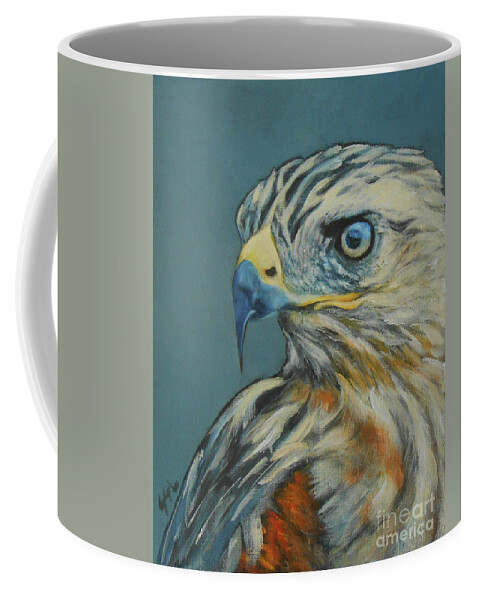 Eagle No Fear Coffee Mug featuring the painting Eagle - No Fear by Jane See