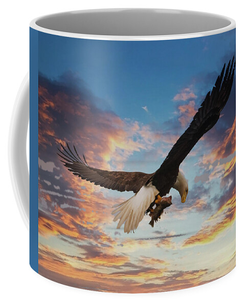 Alaska Coffee Mug featuring the photograph Eagle on Dramatic Sky by Darryl Brooks