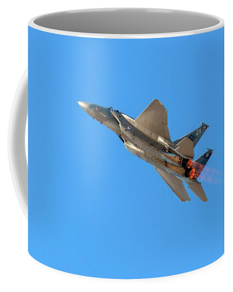 Air Coffee Mug featuring the photograph Eagle Outta Here by Liza Eckardt