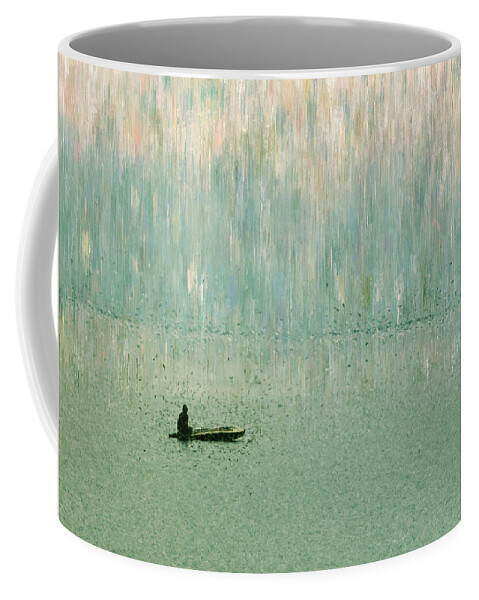 Great Lakes Coffee Mug featuring the painting Early Morning On The Lake by Alex Mir