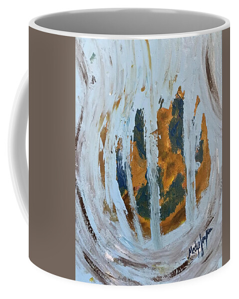 Earth Coffee Mug featuring the painting Earth Finally in Light by Medge Jaspan