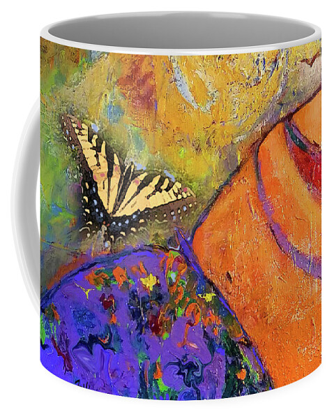 Butterflies Coffee Mug featuring the mixed media EARTHWINGS No.1 by Zsanan Studio