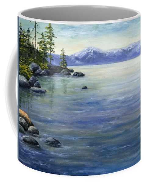 Lake Tahoe Coffee Mug featuring the painting East Shore Lake Tahoe by Darice Machel McGuire
