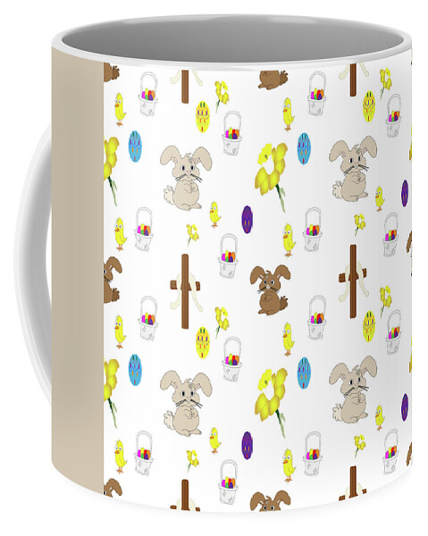 Illustration Coffee Mug featuring the photograph Easter seamless pattern by Karen Foley