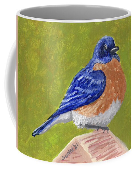 Bluebird Coffee Mug featuring the painting Eastern Bluebird by Katrina Gunn